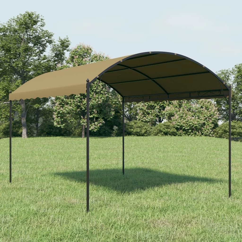Large Gazebo Outdoor Taupe Black Polyester Steel Frame Rectangular Canopy Tent for Backyard Patio Garden Shelter