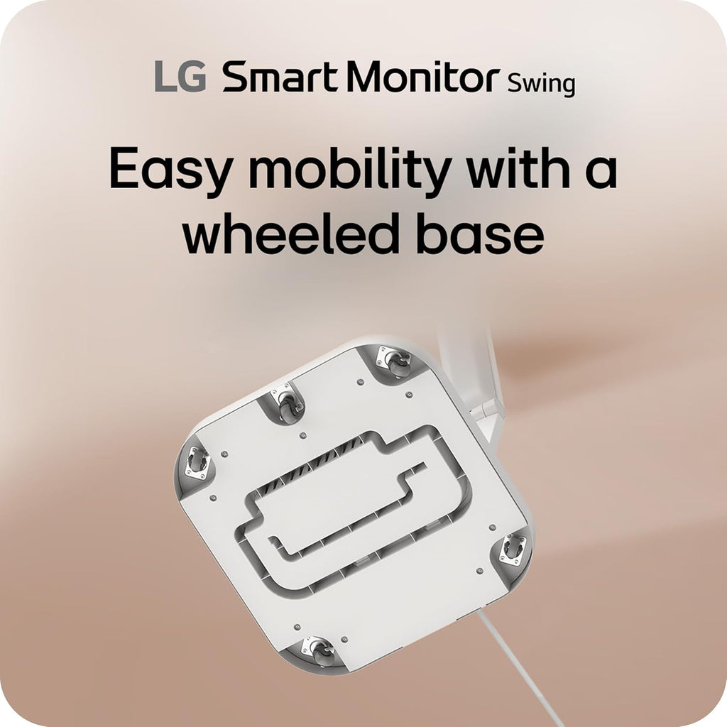 LG Smart Monitor Swing 32U889SA-W 32-Inch 4K UHD (3840x2160) IPS Touchscreen on a Fully Adjustable Wheeled Base HDR10, webOS, Built-in Speaker, HDMI, USB Type-C, Tilt/Height/Swivel/Pivot Stand, White