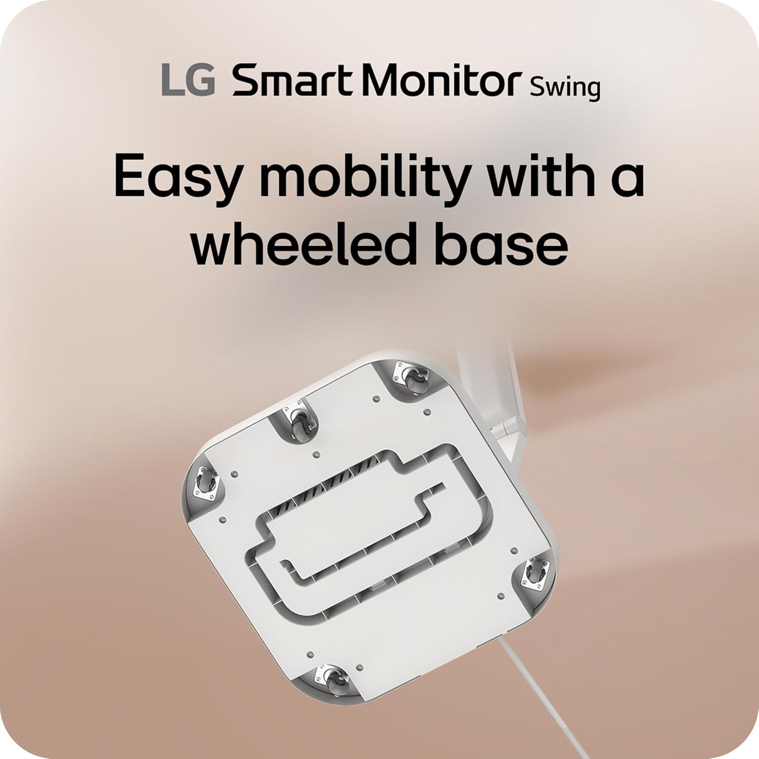 LG Smart Monitor Swing 32U889SA-W 32-Inch 4K UHD (3840x2160) IPS Touchscreen on a Fully Adjustable Wheeled Base HDR10, webOS, Built-in Speaker, HDMI, USB Type-C, Tilt/Height/Swivel/Pivot Stand, White