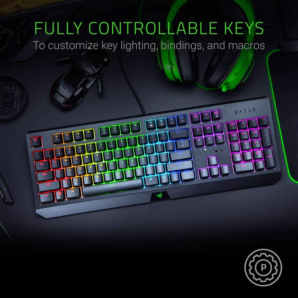 Razer BlackWidow Mechanical Gaming Keyboard: Green Mechanical Switches, Tactile & Clicky, Chroma RGB Lighting, Anti-Ghosting, Programmable Macro Functionality