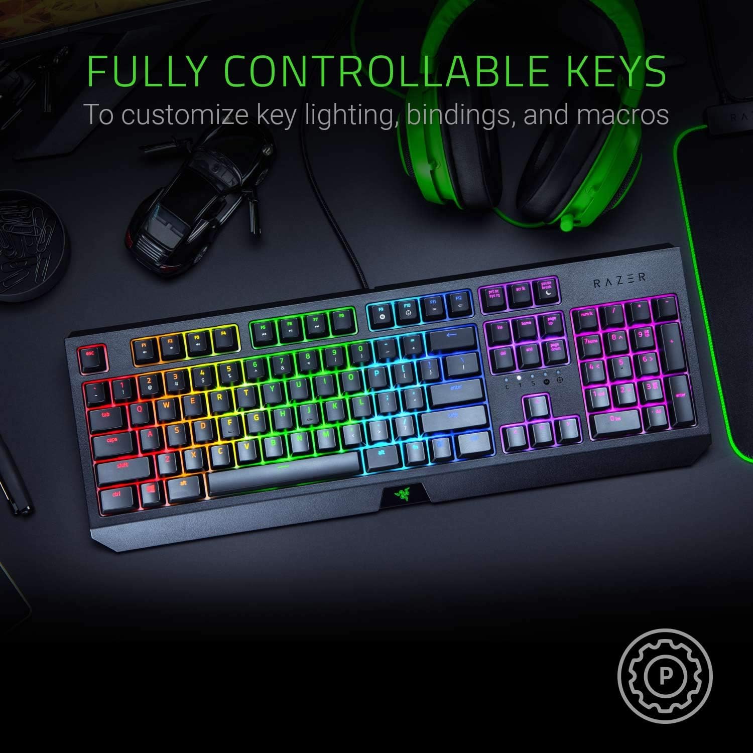Razer BlackWidow Mechanical Gaming Keyboard: Green Mechanical Switches, Tactile & Clicky, Chroma RGB Lighting, Anti-Ghosting, Programmable Macro Functionality