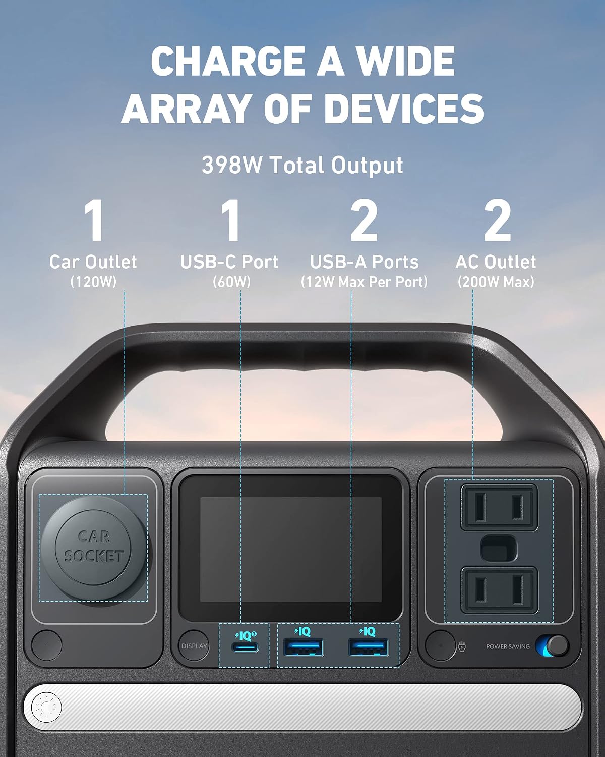 Anker 521 Portable Power Station Upgraded with LiFePO4 Battery, 256Wh 6-Port PowerHouse, 300W (Peak 600W) Solar Generator with 100W Solar Panel, 2 AC Outlets, 60W USB-C PD Output, Outdoor Generator