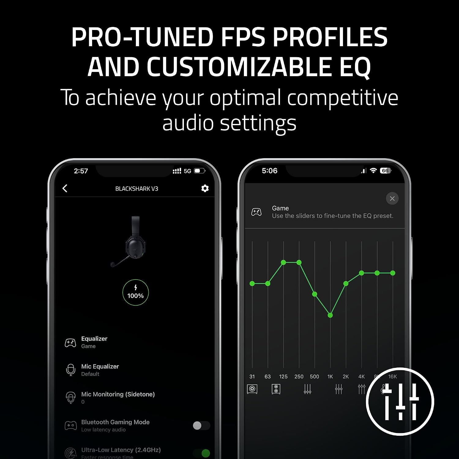 Razer BlackShark V3 Wireless Gaming Headset for PC: 50mm Drivers - Super Wideband Mic - 2.4 GHz, Bluetooth, USB - Works with Mac, PS5, Nintendo Switch, Smartphone - 70 Hr Battery - Black (Renewed)