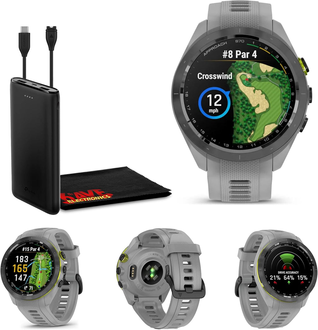 Garmin Approach S70 42MM Fitness Tracker Watch, Golf GPS Premium Smartwatch for Men, 1.2' Touchscreen AMOLED Display and 42000 Preloaded Courses - Gray - Garmin Watches for Men