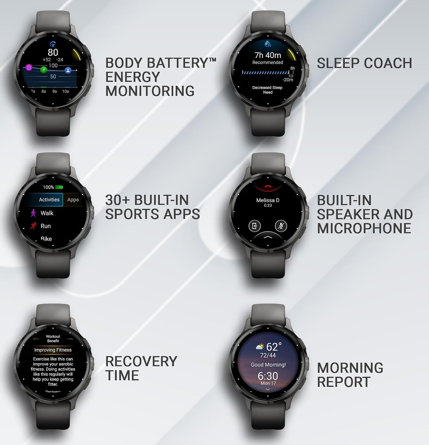 Garmin Venu 3S GPS Smartwatch AMOLED Display 41mm Watch, Health and Fitness Features, Up to 10 Days of Battery, Sleep Coach, Pebble Gray with White Earbuds Bundle