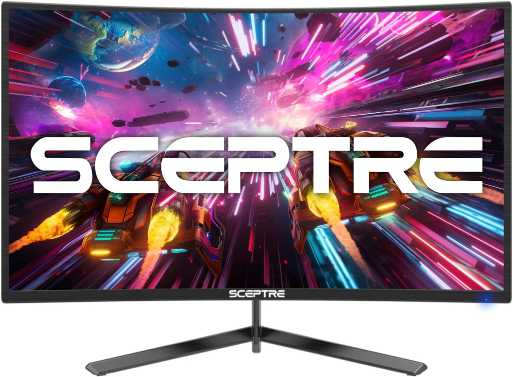 Sceptre 24-inch Curved Gaming Monitor 1080p up to 180Hz DisplayPort HDMI 99% sRGB, AMD FreeSync Build-in Speakers Machine Black (C248B-FWT168)
