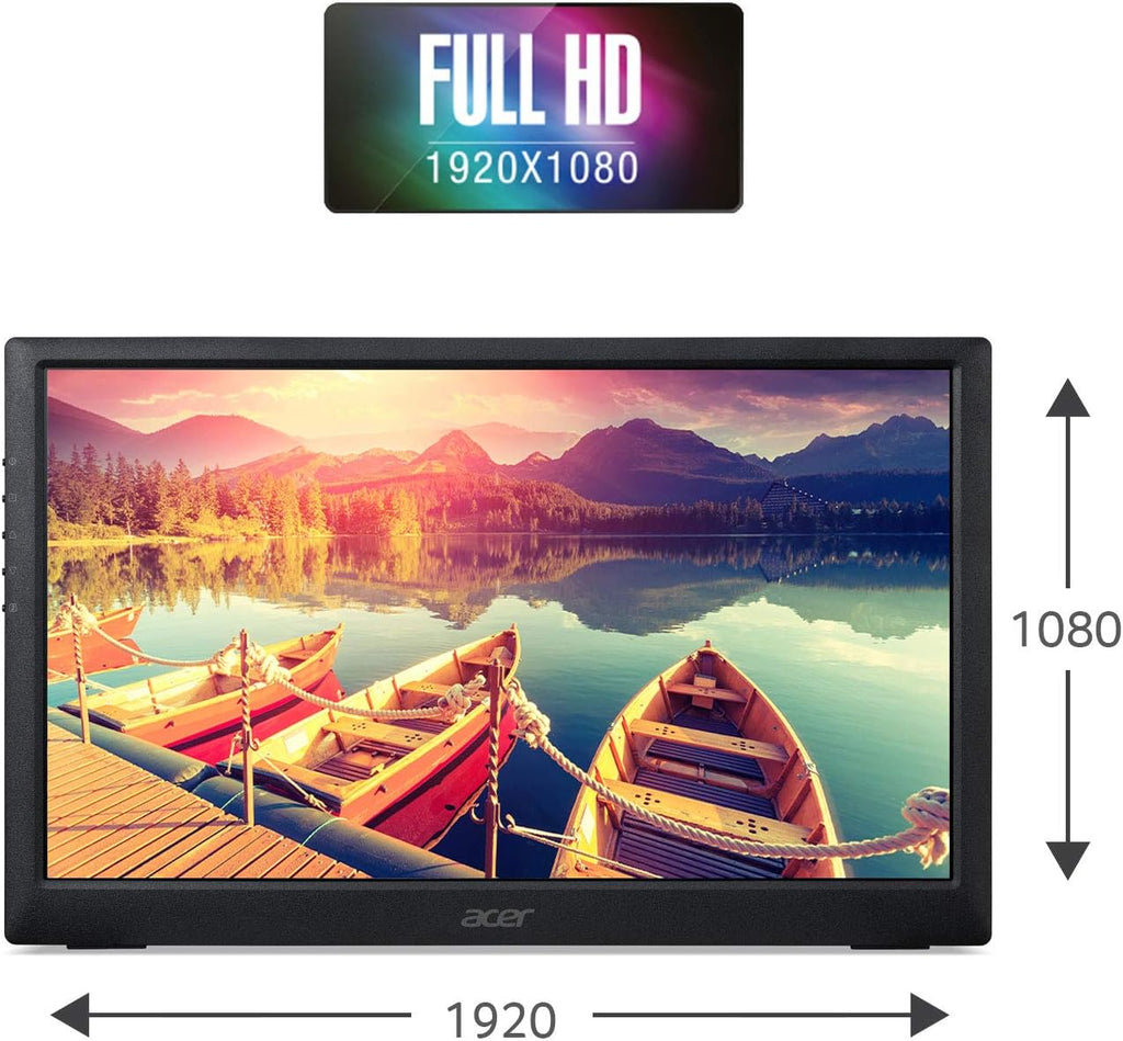 acer PM141Q biux 13.3' Full HD (1920 x 1080) IPS Portable Monitor Ultra Slim Portable Design 1 x USB 3.1 Type-C Port & 1 x Mini HDMI (USB Type-C and Mini HDMI Cable Included)