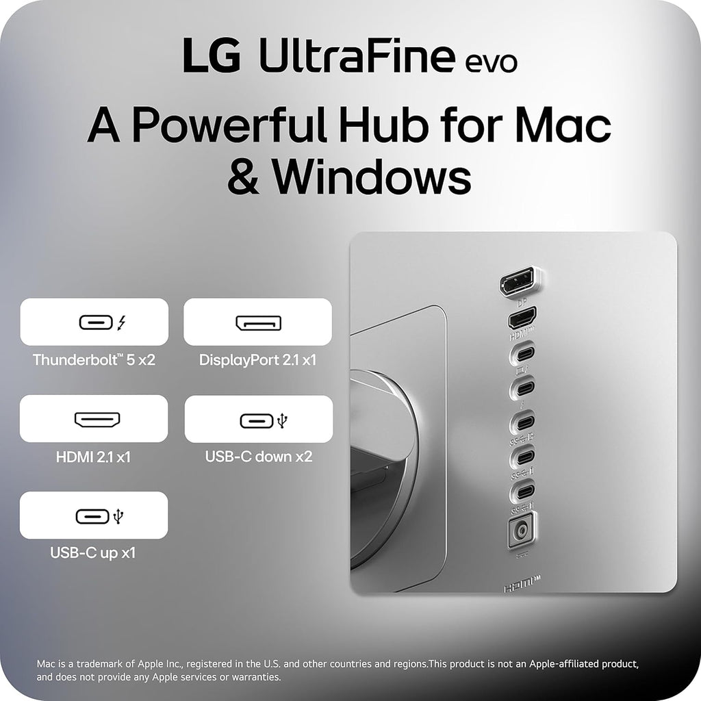 LG 32U990A-S 32-Inch Ultrafine 6K (6144 x 3456) Nano IPS Black Thunderbolt 5 Professional Monitor, 60Hz, DisplayHDR 600, Speakers, HDMI 2.1, DisplayPort 2.1, USB-C, Tilt/Height/Pivot Stand, Silver