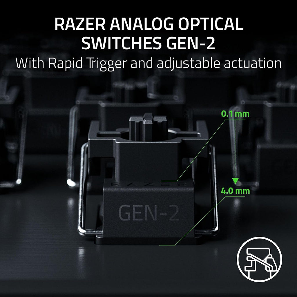 Razer Huntsman V3 Pro 8KHz Esports Gaming Keyboard: Analog Optical Switches Gen 2-8000 Hz Polling Snap Tap - Rapid Trigger - Adjustable Actuation - Media Controls - PBT Keycaps - Black