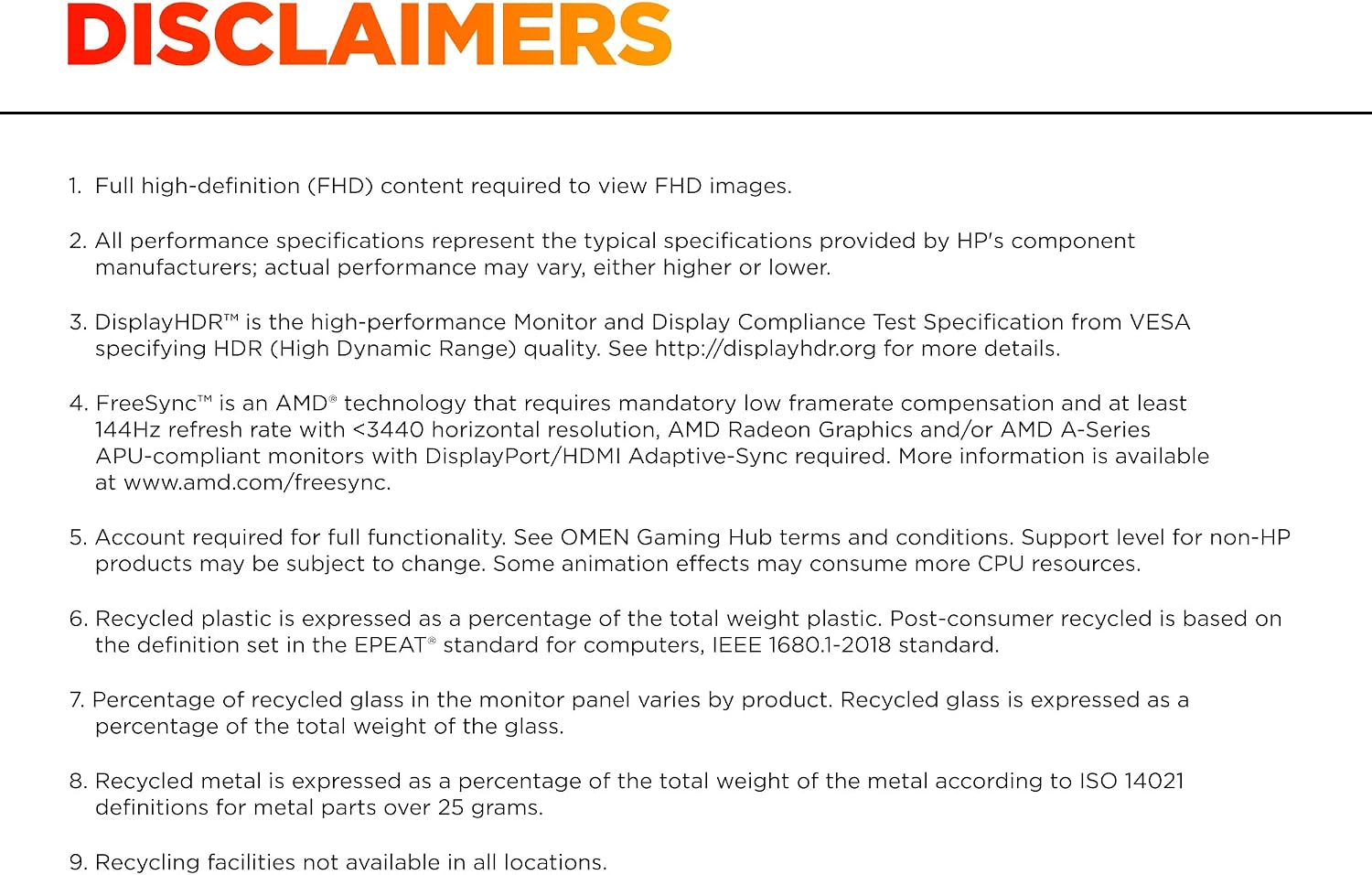 HP OMEN 27 inch FHD 180Hz Gaming Monitor, Quad HD Display (1920 x 1080), IPS Panel Technology, HDR 400, 1ms GtG (with Overdrive), AMD FreeSync Technology, Black, OMEN 27 G2 (2025)