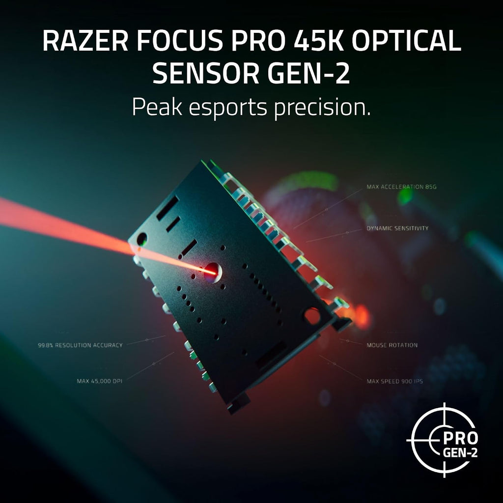 Razer DeathAdder V4 Pro Wireless Gaming Mouse: 56g Lightweight - HyperSpeed Wireless Gen-2 - Optical Scroll Wheel - Optical Switches Gen-4 - Focus Pro 45K Sensor Gen-2 - Up to 150 Hr Battery - Black