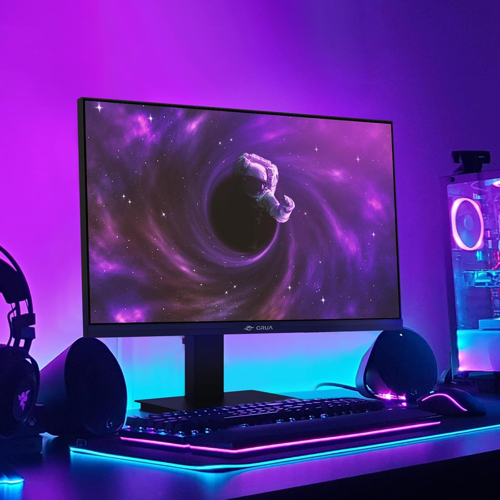 CRUA 24.5Inch Gaming Monitor 165Hz/180Hz, FHD(1920x1080P) 120% sRGB Computer Monitor, Height/Pivot/Swivel/Tilt Adjustable Vertical Monitor, Support FreeSync, DP,HDMI, Wall Mount (75mmX75mm)