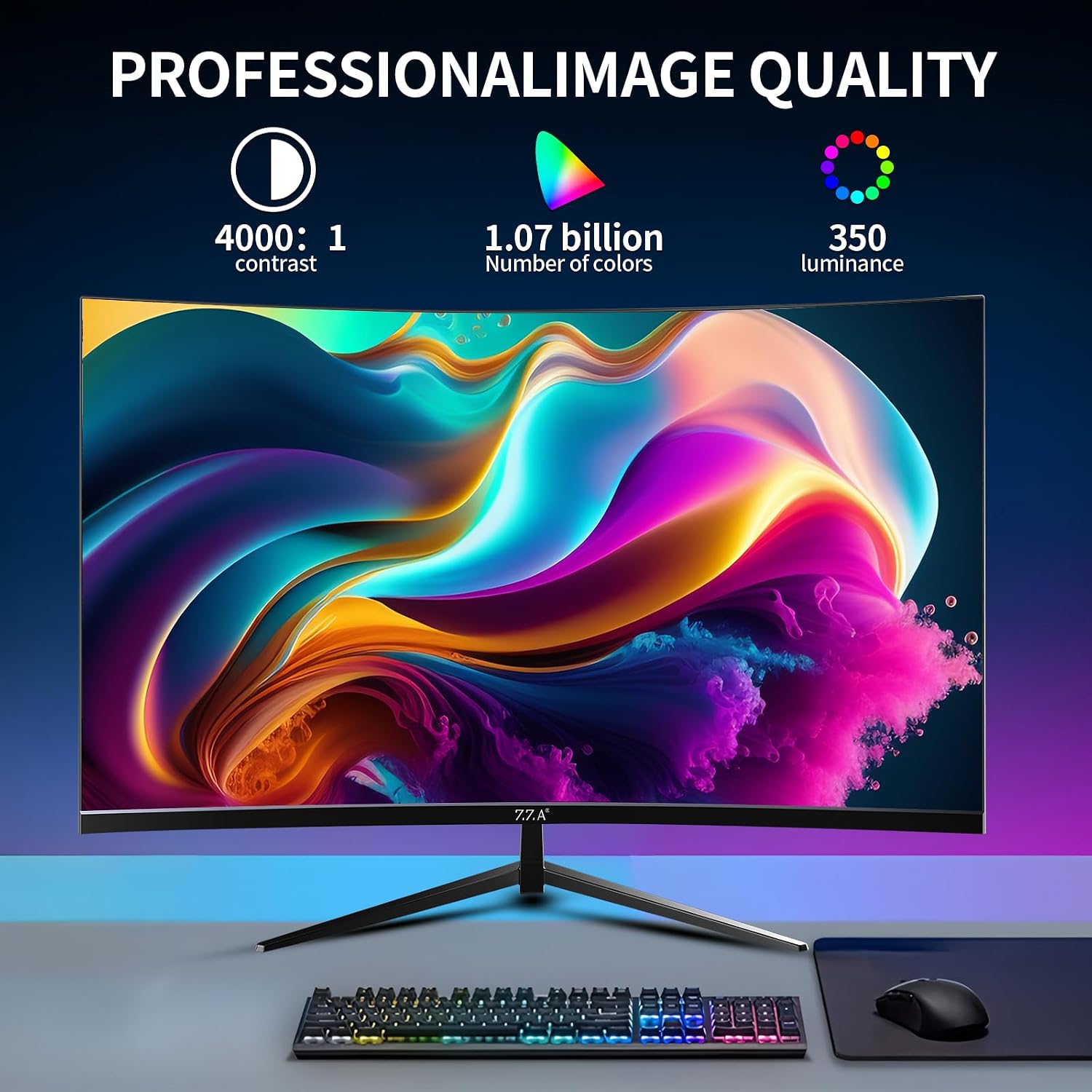 ZZA 32 Inch Curved Gaming Monitor, QHD 2560x1440, Ultra 300Hz & 240Hz Refresh Rate, Computer Monitor VA Panel,1500R, 1ms, HDR, AMD FreeSync Premium, NVIDIA G-SYNC Compatible