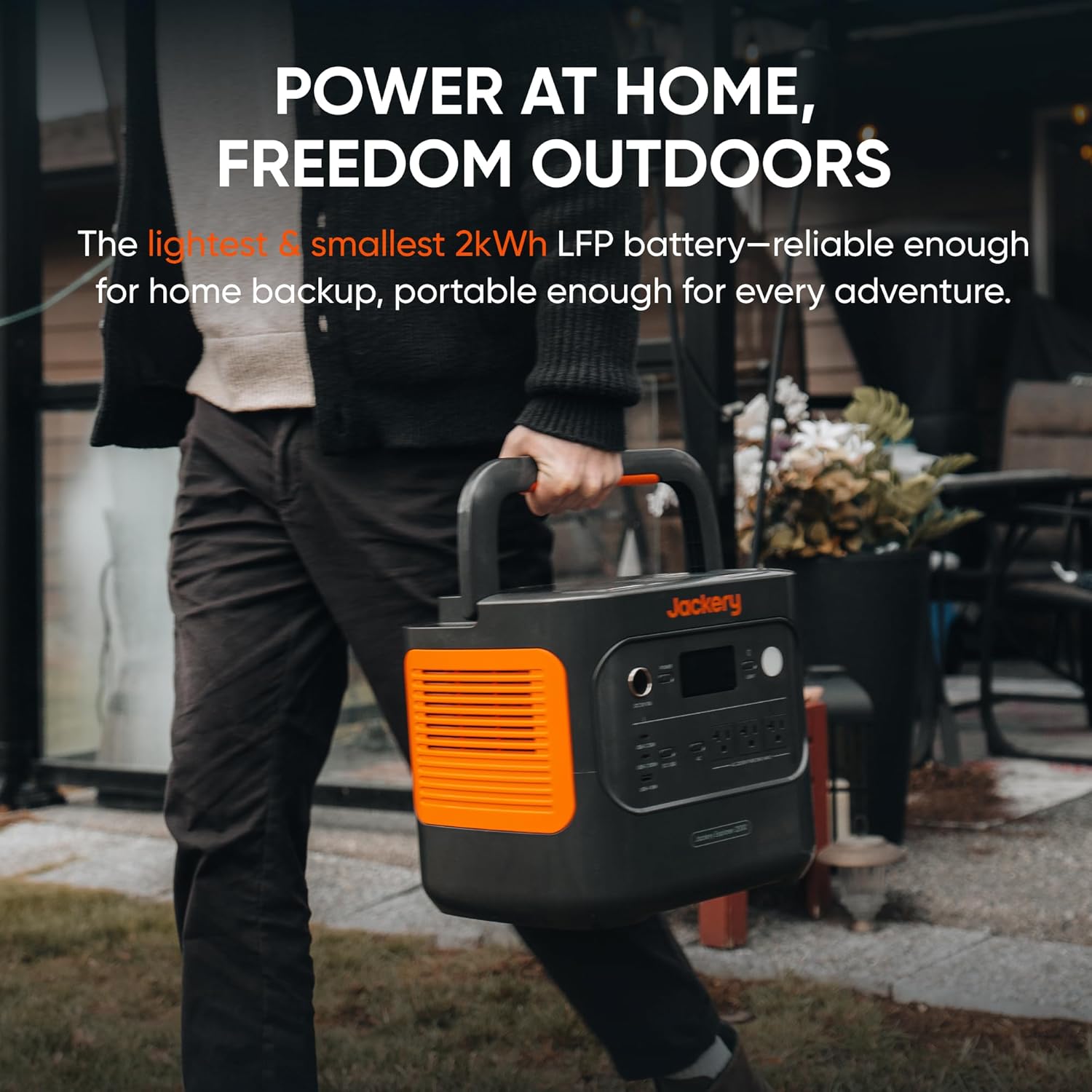 Jackery Explorer 2000 v2 Portable Power Station with 2x200W Solar Panels, 2042Wh LiFePo4 Battery, 2200W Solar Generator, 20ms UPS, USB-C PD 100W Fast Charging for Power Outages, Emergencies, Camping