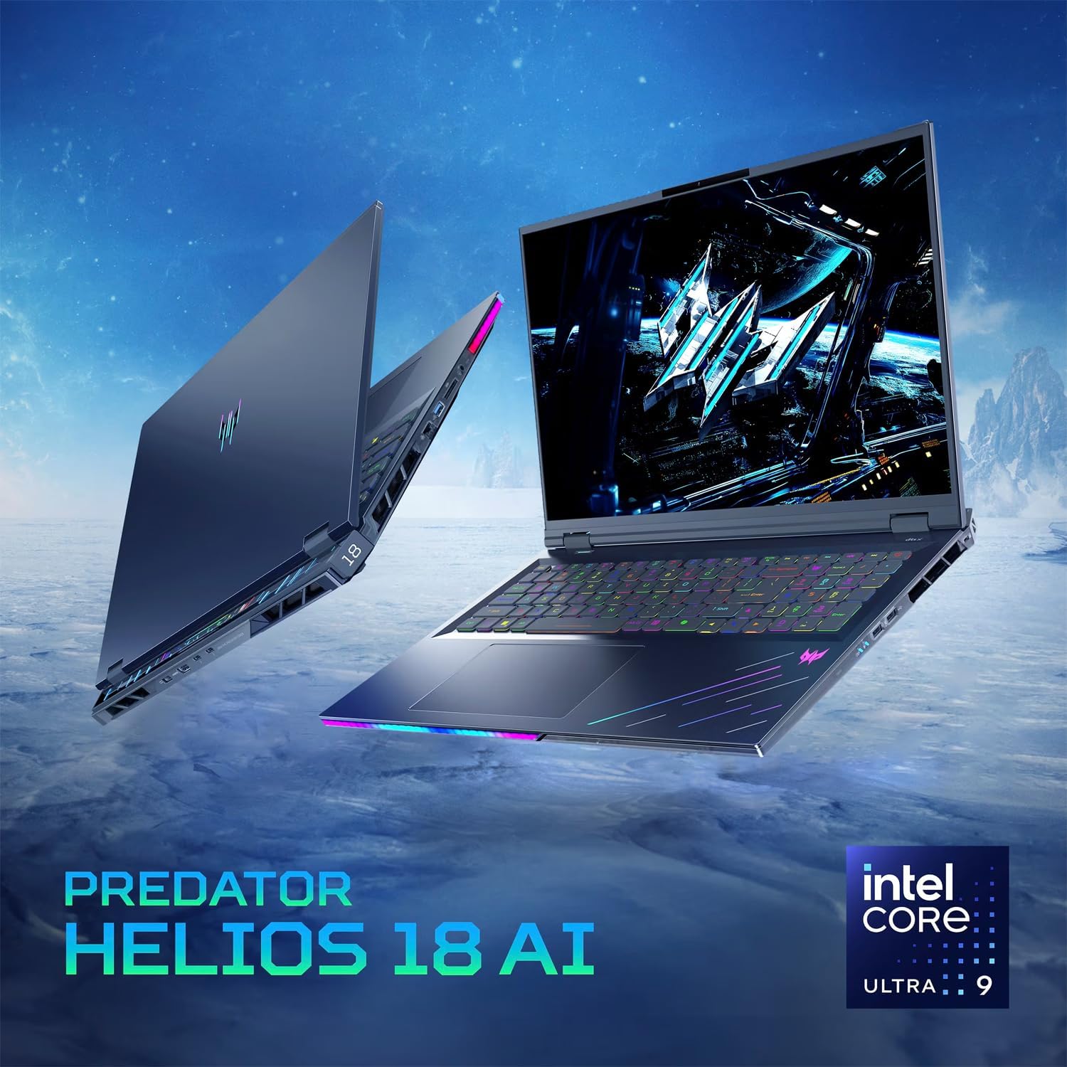 acer Predator Helios 18 AI Gaming Laptop 18' 250Hz 1000 nits Mini-LED WQXGA (Intel Ultra 9-275HX, GeForce RTX 5080 16GB, 128GB DDR5, 4TB SSD, 2 Thunderbolt 5, Win 11 Home) w/DKZ USB Port Expander
