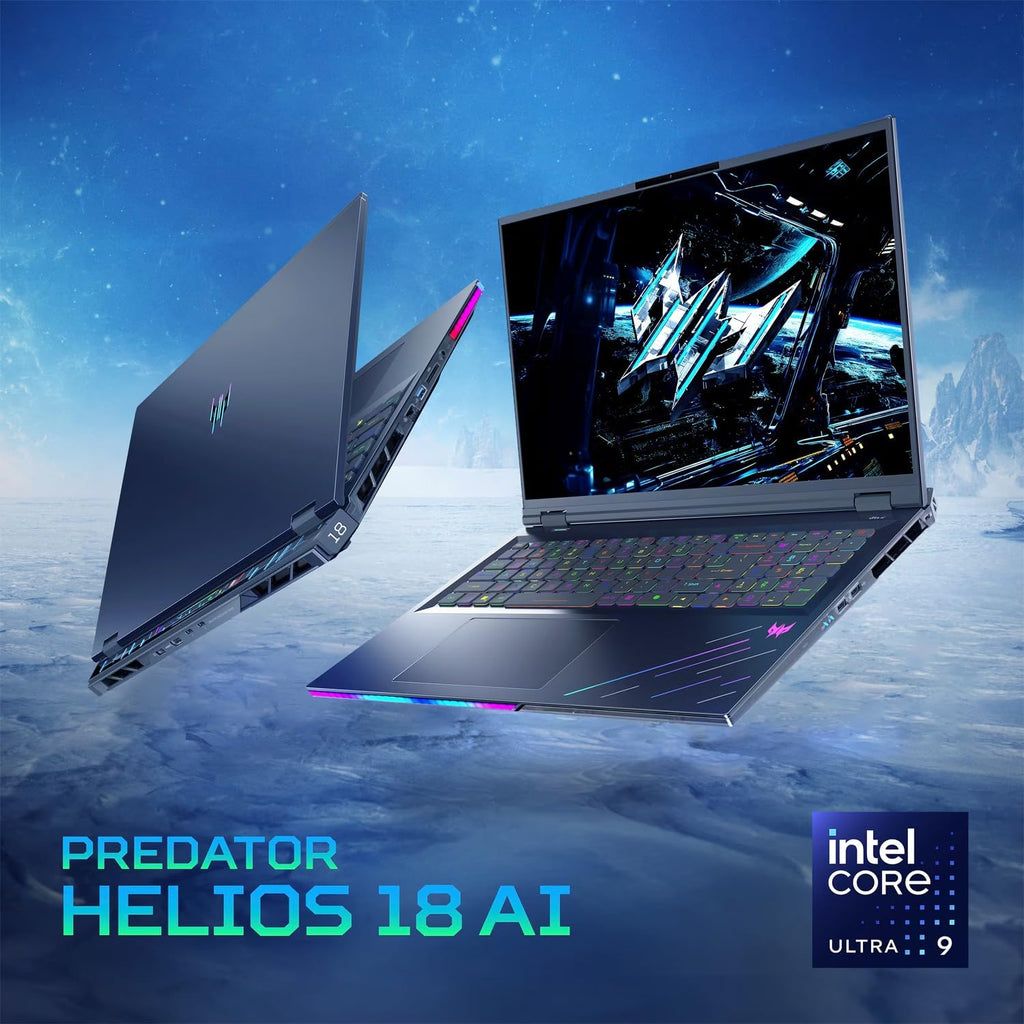 acer Predator Helios 18 AI Gaming Laptop 18' 250Hz 1000 nits Mini-LED WQXGA (Intel Ultra 9-275HX, GeForce RTX 5080 16GB, 128GB DDR5, 8TB SSD, 2 Thunderbolt 5, Win 11 Home) w/DKZ USB Port Expander