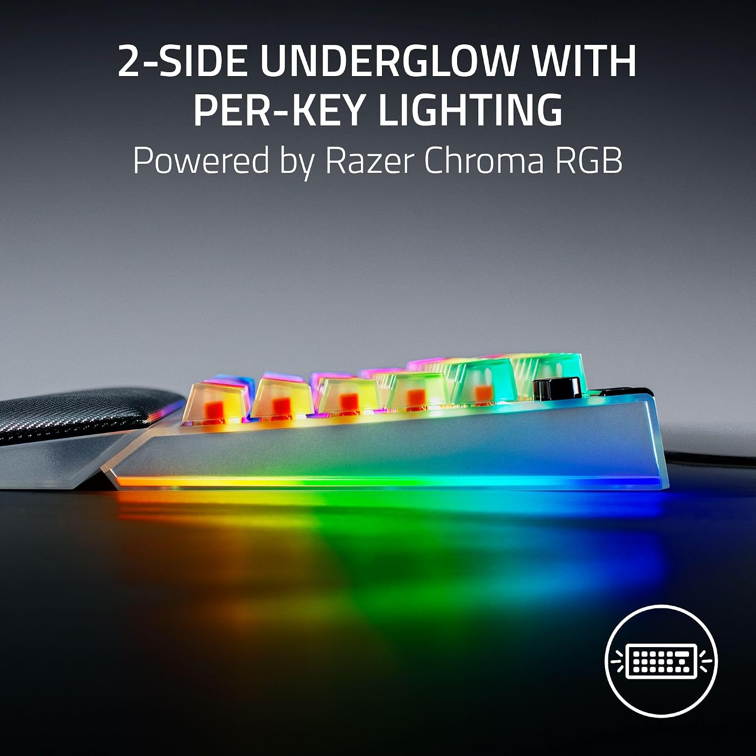 Razer BlackWidow V4 75% Mechanical Gaming Keyboard: Hot-Swappable Design - Compact & Durable - Orange Tactile Switches - Chroma RGB - MF Roller & Media Keys - Comfortable Wrist Rest - Phantom White