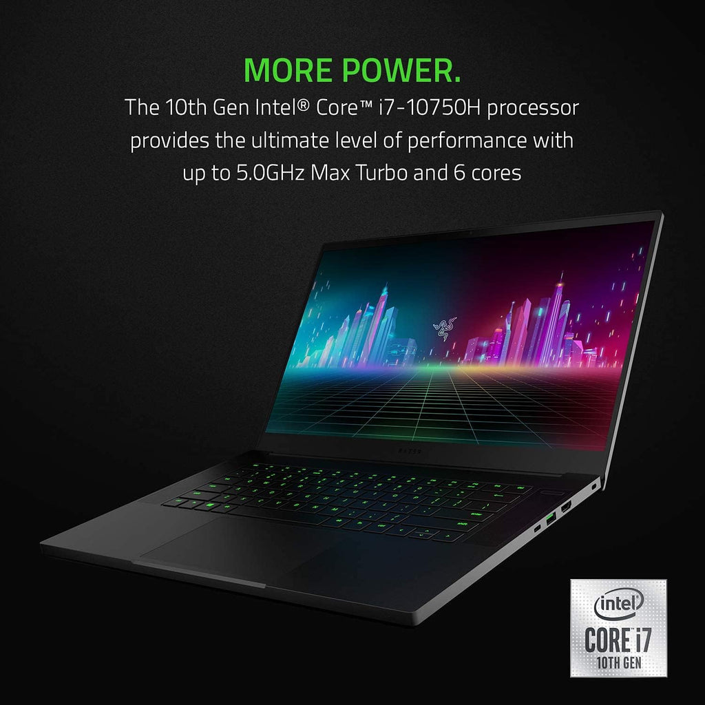 Razer Blade 15 Gaming Laptop i7-10750H NVIDIA GeForce GTX 1660 Ti 15.6' FHD 1080p 120Hz 16GB RAM 256GB SSD CNC Aluminum Chroma RGB Lighting Thunderbolt 3 Black (Renewed)