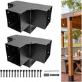 4-Way Pergola Right Corner Brackets Kit, DIY Woodwork Brackets for 6' x 6' (Actual:5.5' x 5.5') Lumber for Patio Pergolas, Gazebos, Log Cabin W/Hardware - 2 Pack