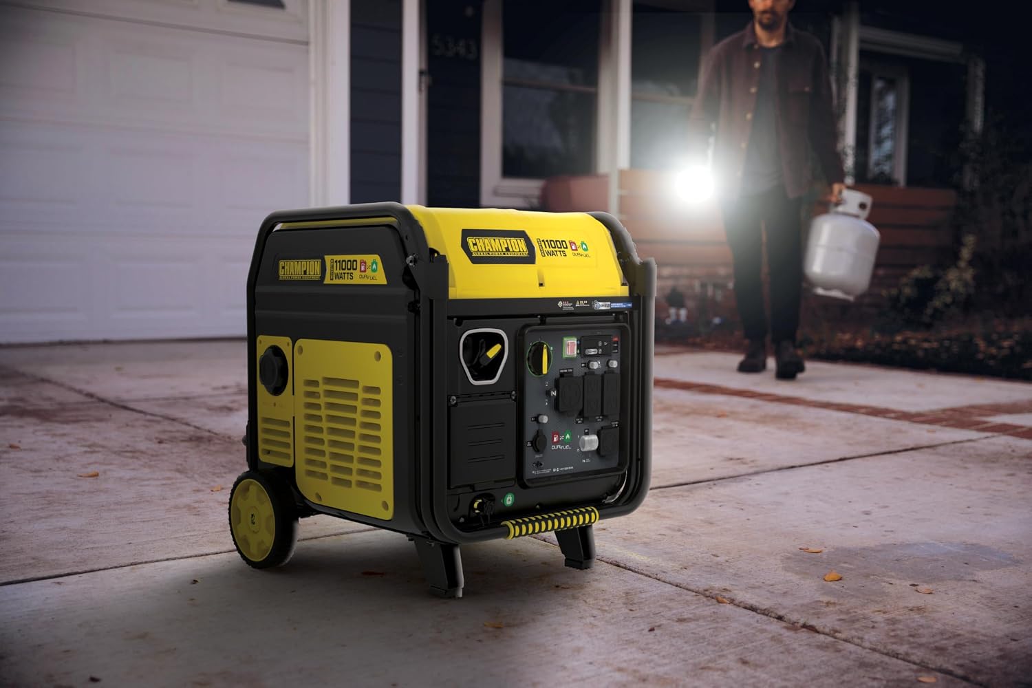 Champion Power Equipment 11,000-Watt Electric Start Dual Fuel Home Backup Portable Inverter Generator with Quiet Technology and CO Shield