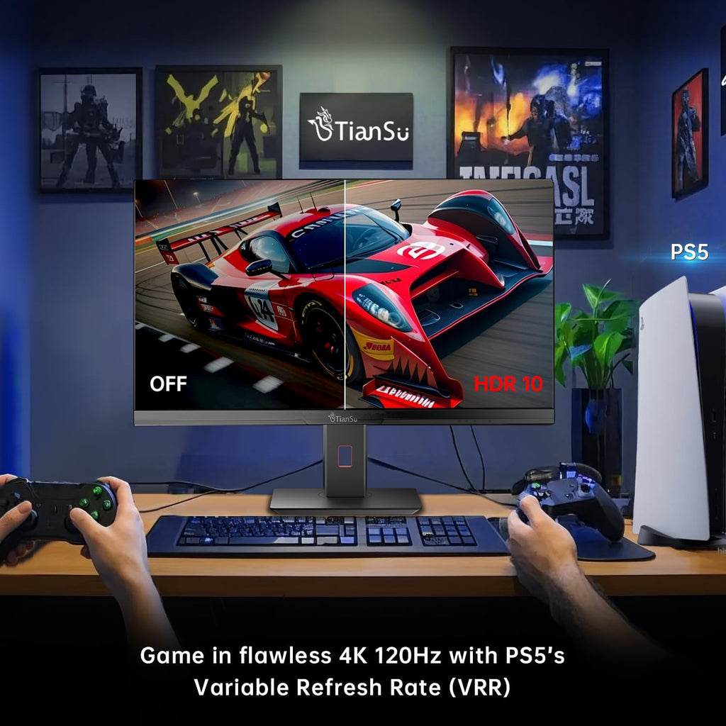 28 Inch 4K UHD 3840x2160 144Hz Gaming Computer Monitor,1ms IPS PC Screen,AMD FreeSync Premium,125% sRGB,95% DCI-P3,Monitor with Speaker,HDMI2.1,Height Adjustable,TS2700