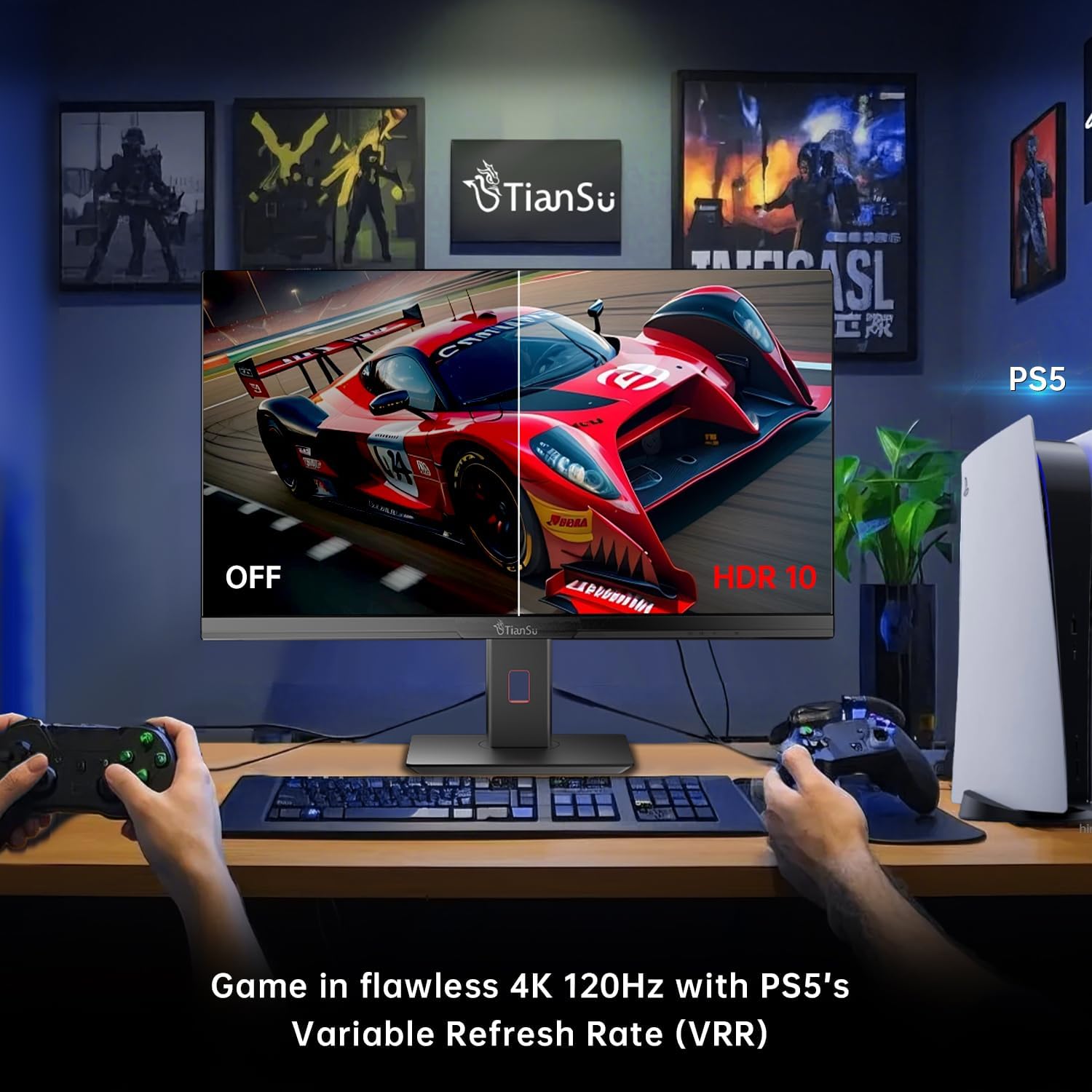 28 Inch 4K UHD 3840x2160 144Hz Gaming Computer Monitor,1ms IPS PC Screen,AMD FreeSync Premium,125% sRGB,95% DCI-P3,Monitor with Speaker,HDMI2.1,Height Adjustable,TS2700