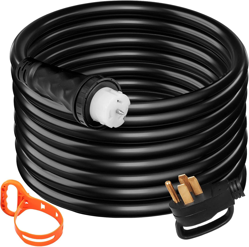 VEVOR 25 FT 50 Amp Generator Extension Cord NEMA N14-50P & SS2-50R & CS6364, STW 6/3 + 8/1 AWG 125V 250V Generator Power Cord Twist Lock Connectors