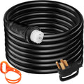 VEVOR 25 FT 50 Amp Generator Extension Cord NEMA N14-50P & SS2-50R & CS6364, STW 6/3 + 8/1 AWG 125V 250V Generator Power Cord Twist Lock Connectors