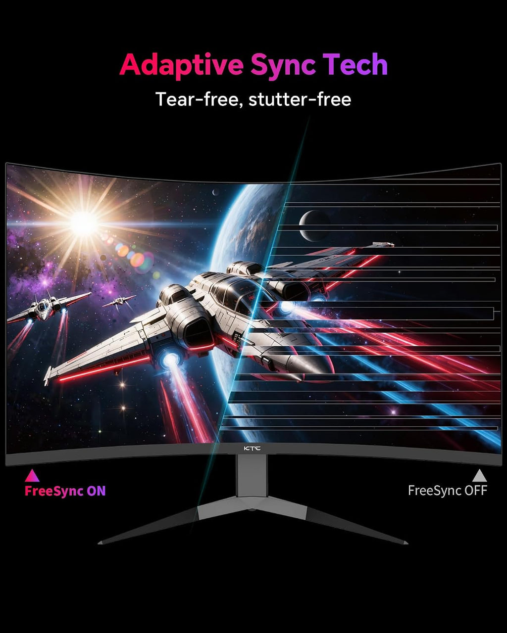 KTC 32 Inch 240Hz Curved Gaming Monitor, 2K 1440P PC Computer Monitor 1000R, 1ms (MPRT), 4000:1 Contrast, 122%sRGB, Adaptive Sync, HDMI Display Port, Tiltable, VESA Mount, H32S25E