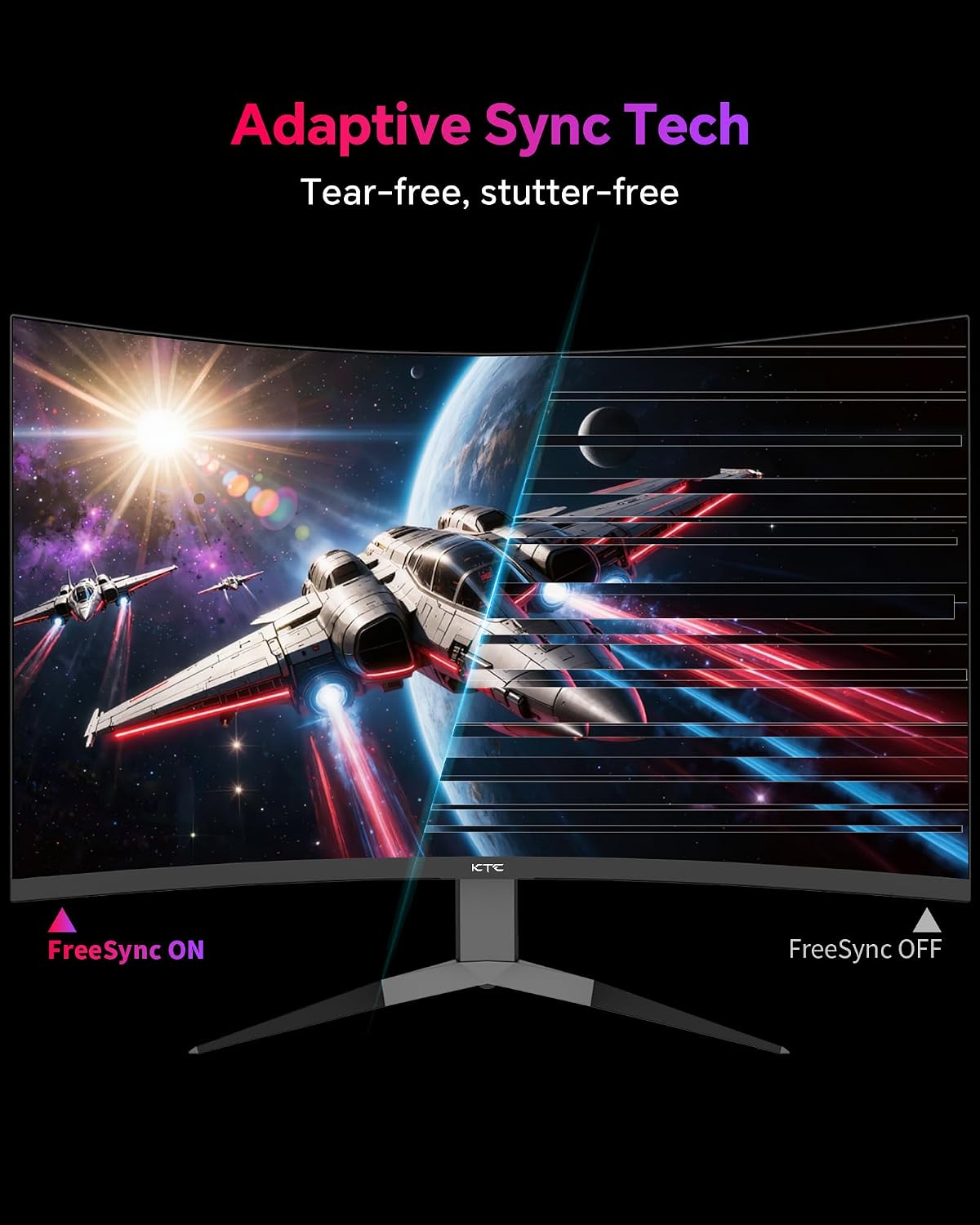 KTC 32 Inch 240Hz Curved Gaming Monitor, 2K 1440P PC Computer Monitor 1000R, 1ms (MPRT), 4000:1 Contrast, 122%sRGB, Adaptive Sync, HDMI Display Port, Tiltable, VESA Mount, H32S25E