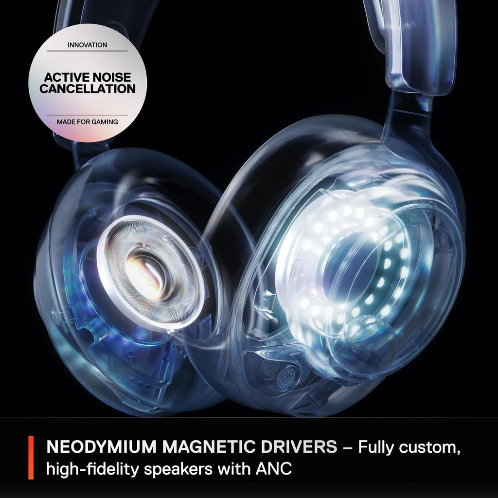 SteelSeries Arctis Nova Pro Wireless Multi-System Gaming Headset - Neodymium Magnetic Drivers - Active Noise Cancellation - Infinity Power System - Gen 2 Mic - PS5, PS4, PC, Switch, Mobile - White