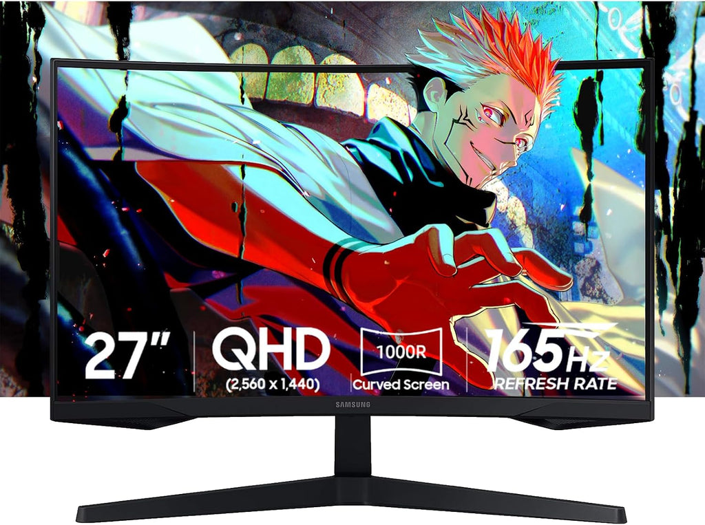 Samsung 27' Odyssey G5 QHD(2560x1440) 165Hz 1ms Curved Gaming Monitor | 1000R Curve, AMD FreeSync, HDR10, Eye Saver Mode,W/Hdmi