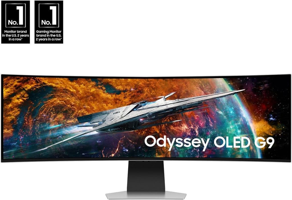 Samsung 49' Odyssey OLED G9 (G95SC) Curved Smart Gaming Monitor, QD-OLED, 240Hz, 0.03ms, FreeSync Premium Pro, G-Sync Compatible, Dual QHD, Neo Quantum Processor, LS49CG954SNXZA