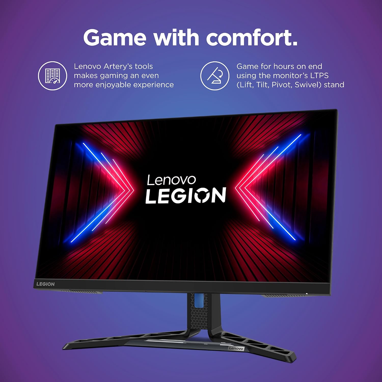 Lenovo Legion R27q-30 Gaming Monitor, 27' QHD Display, 180Hz, 0.5ms Response, AMD FreeSync Premium, Lift/Tilt/Pivot/Swivel Stand, HDMI 2.1 and DisplayPort 1.4, 350 nits, Raven Black