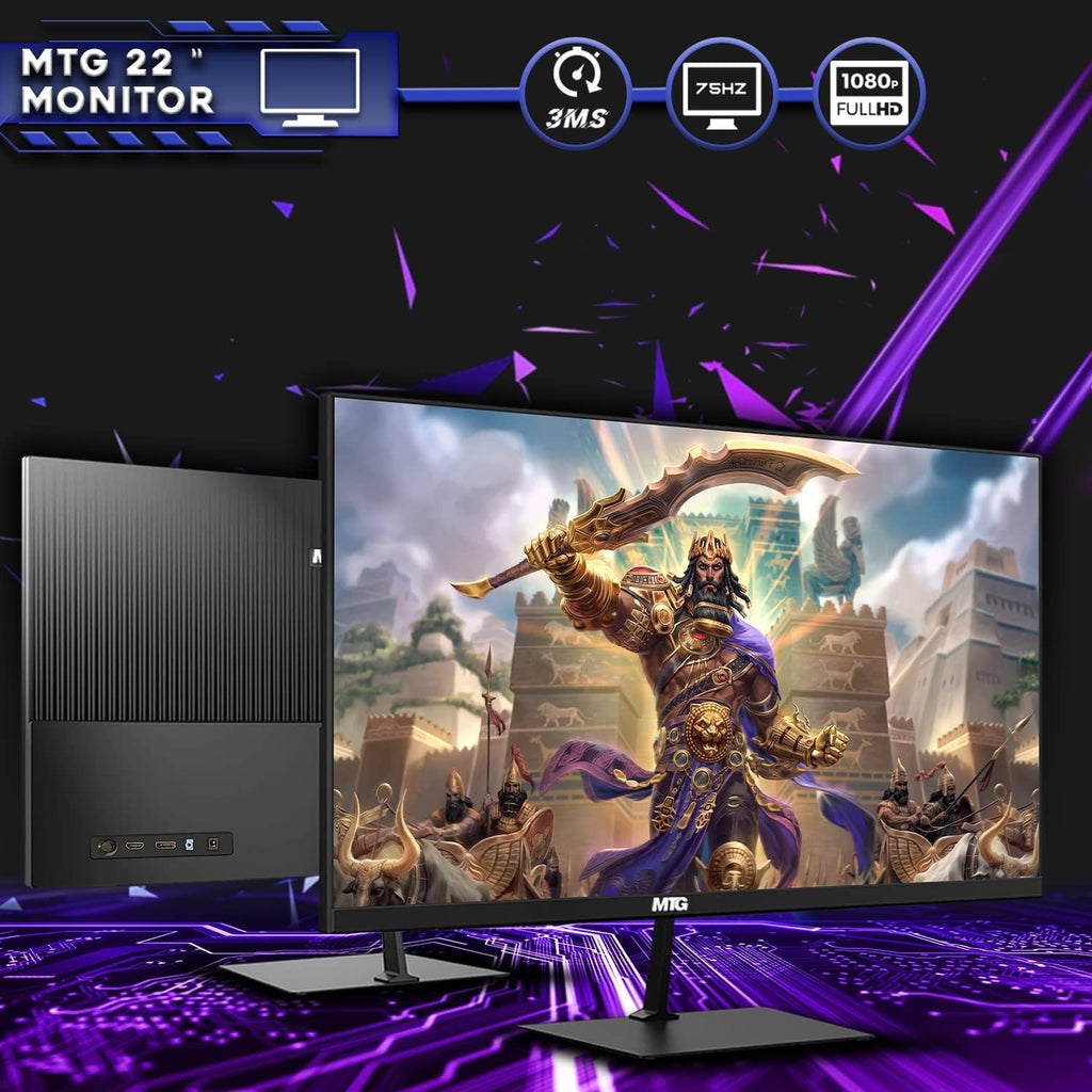 TechMagnet G3 Gaming Desktop PC, Intel Core i7 6th Gen, GT 1030 2GB DDR5, 16GB RAM, 256GB SSD + 1TB HDD, 22 Inch Monitor, RGB Kit, Windows 11 Pro (Renewed)