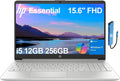 HP 15 inch Laptop, FHD Non-Touch Display, Intel Core i5, 12 GB RAM, 256GB PCIe SSD, Intel UHD Graphics, Windows 11 Home, Natural Silver, 15-dy2795wm