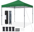 Yaheetech 10x10 Pop Up Canopy Easy Set-up Tent, Portable Outdoor Canopy Instant Tent, Commercial Gazebo with Wheeled Carry Bag & 4 Sandbags for Home, Party & Outdoor Activities, Dark Green