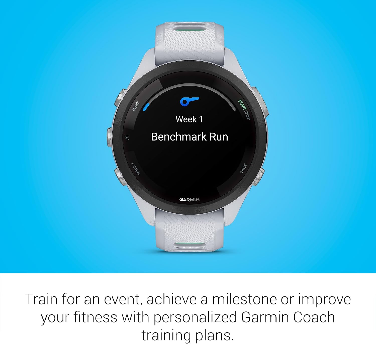 Garmin Forerunner 265S Running Smartwatch, Colorful AMOLED Display, Training Metrics and Recovery Insights, Whitestone and Neo Tropic