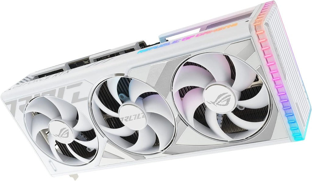 ASUS ROG Strix GeForce RTX™ 4080 Super White OC Edition Gaming Graphics Card (PCIe 4.0, 16GB GDDR6X, DLSS 3, HDMI 2.1a, DisplayPort 1.4a, Vapor Chamber, Power Sensing, Aura Sync)