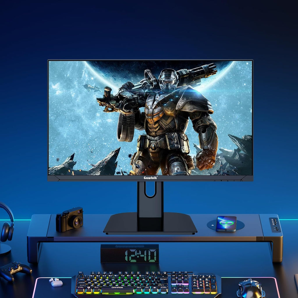 Gawfolk 27 inch 2K QHD(2560×1440) PC Screen, 180Hz Gaming Monitor, 1ms Without Bezel, FreeSync,100% sRGB, 178° Wide Viewing Angle, HDMI2.0、DisplayPort, 75 * 75MM Wall Mount Compatible - Black