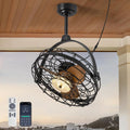 23'' Outdoor Ceiling Fans with Lights, Gazebo Fan Wet Rated Remote&APP Control, Dimmable Hanging Fan with Plug in Cord for Patio Pergola