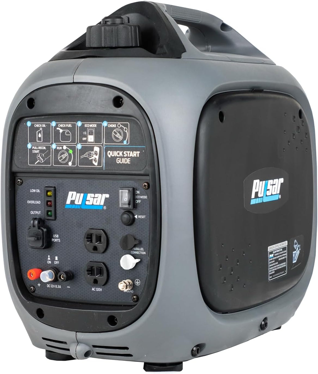 Pulsar 2,300W Portable Gas-Powered Quiet Inverter Generator for Home Emergency Backup, Parallel Capability, With USB Outlet, Long Run Time, GX230N