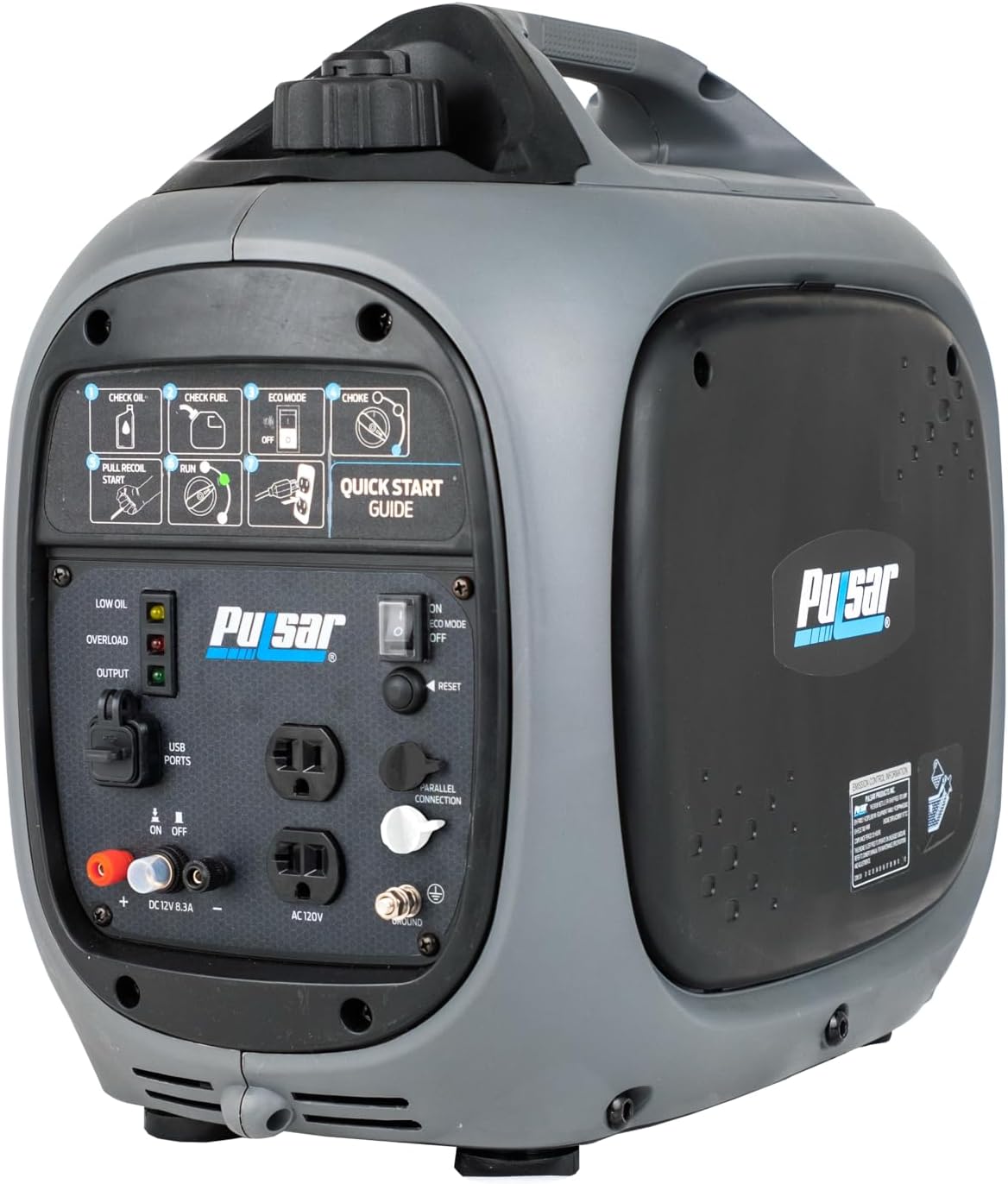 Pulsar 2,300W Portable Gas-Powered Quiet Inverter Generator for Home Emergency Backup, Parallel Capability, With USB Outlet, Long Run Time, GX230N