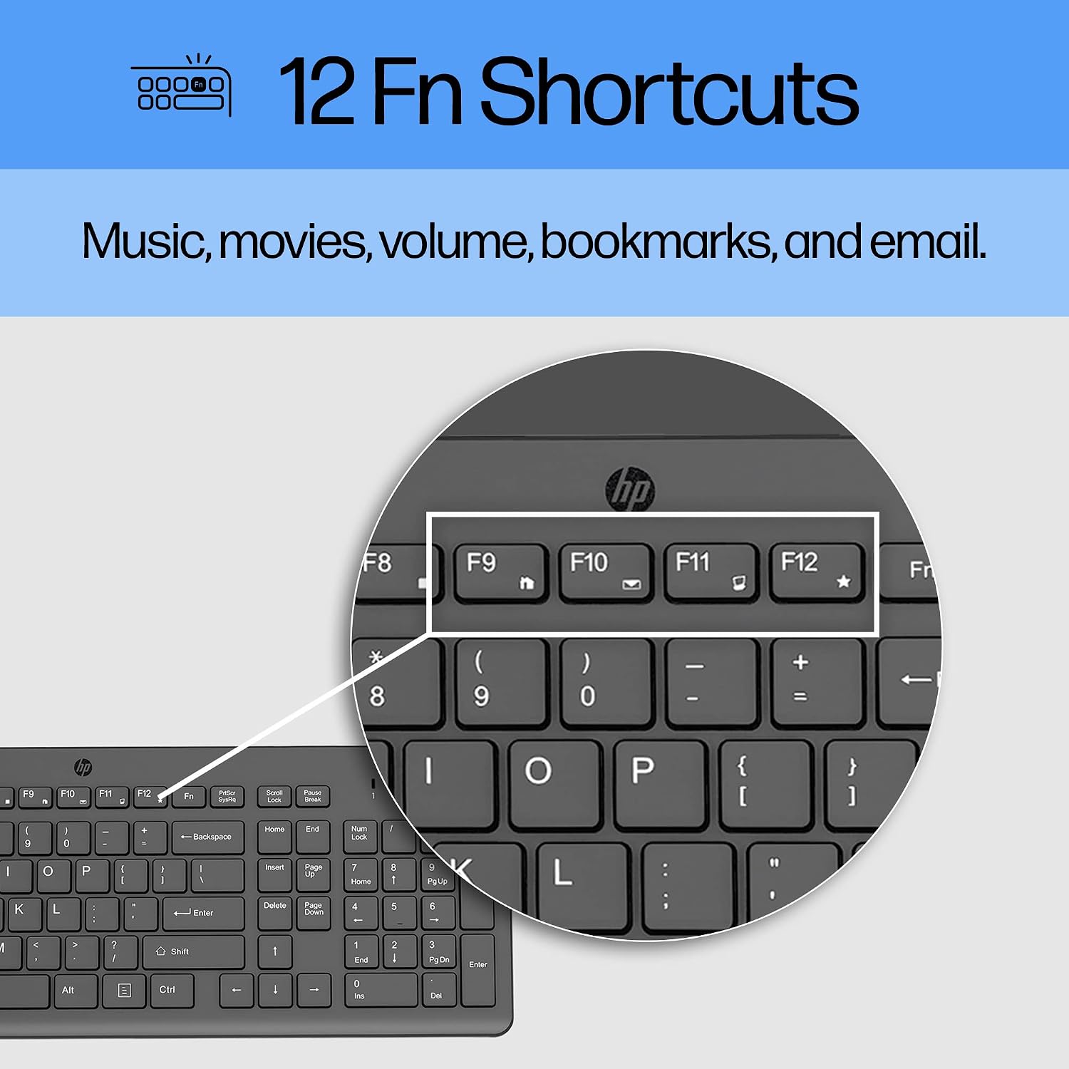 HP 150 Wired Keyboard-Full-Sized, Keyboard with Numeric Keypad-Silent-Touch Chiclet Keyboard - Ergonomic,Comfortable Design-USB Plug-and-Play Connectivity, LED Indicators (664R5AA, Black) (Pack of 10)