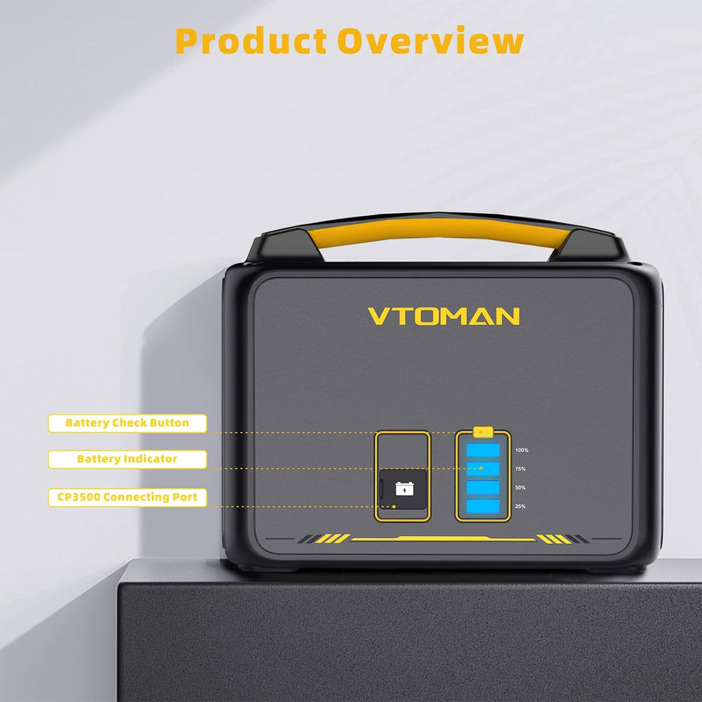 VTOMAN Jump600X 600W Portable Power Station with 640Wh Extra Battery, 939Wh Solar Generator LiFePO4 Battery, Peak 1200W AC Outlet, PD 60W USB-C, 3x12V/10A DC for Outdoor Camping, Off-grid, Home Backup
