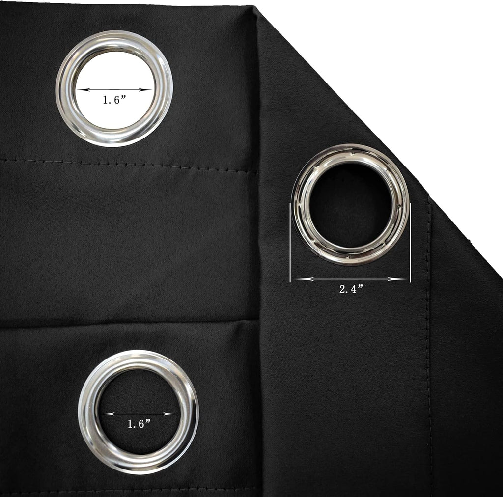 SK Studio Outdoor Curtains for Patio Waterproof Sunlight Block Rustproof Grommet Top and Bottom Windbreak Privacy Curtain for Gazebo, Front Porch, Pergola, 2 Panels, Black, 100' W x 96' L