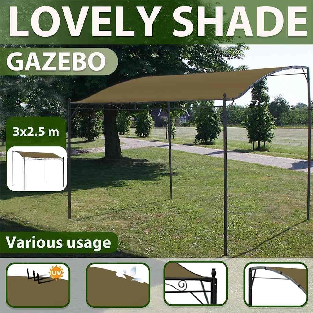 vidaXL Gazebo Set of 2 Taupe Steel and Polyester Large Durable