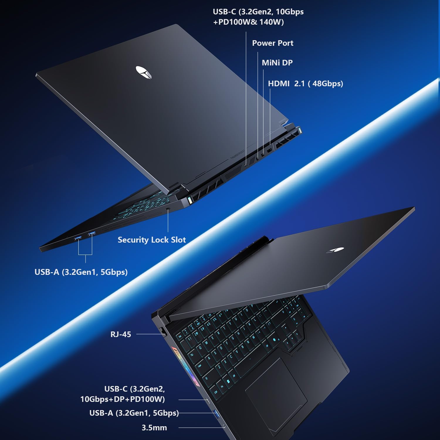 Thunderobot Radiant 16S R9 5070 300Hz Gaming Laptop, 16' QHD+ 2.5K, AMD Ryzen 9 9850HX, GeForce RTX 5070, up to 300Hz Hummingbird Display, 16GB DDR5, 1TB SSD, RGB Backlit KB, Wi-Fi 6, Win 11 Home