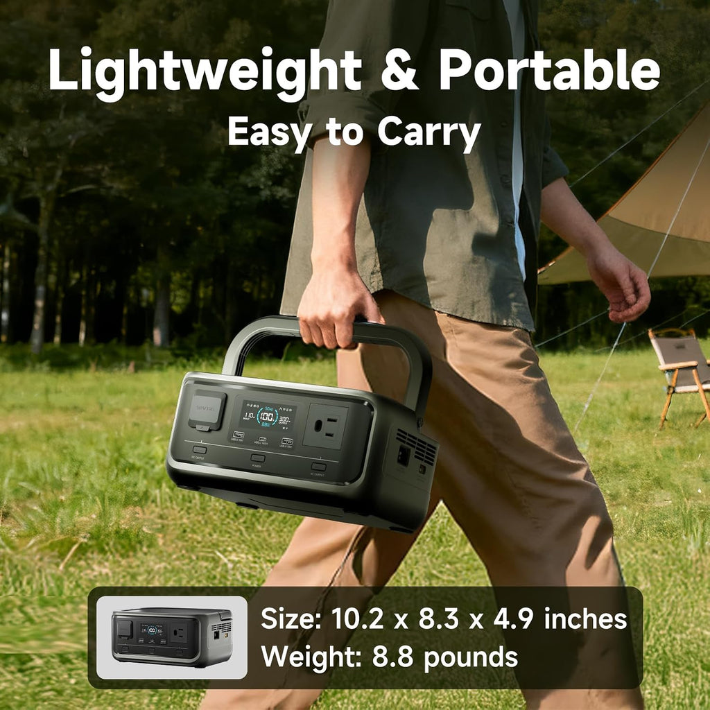 ALLPOWERS VOLIX P300 Portable Solar Generator: 300W (600W Peak)/256Wh,LiFePO4 Battery,UPS<20ms,Fast Charge to 80% in 1h Includes SOLAX SE100 100W Folding Solar Panel for Home,Emergencies&Outdoor Use