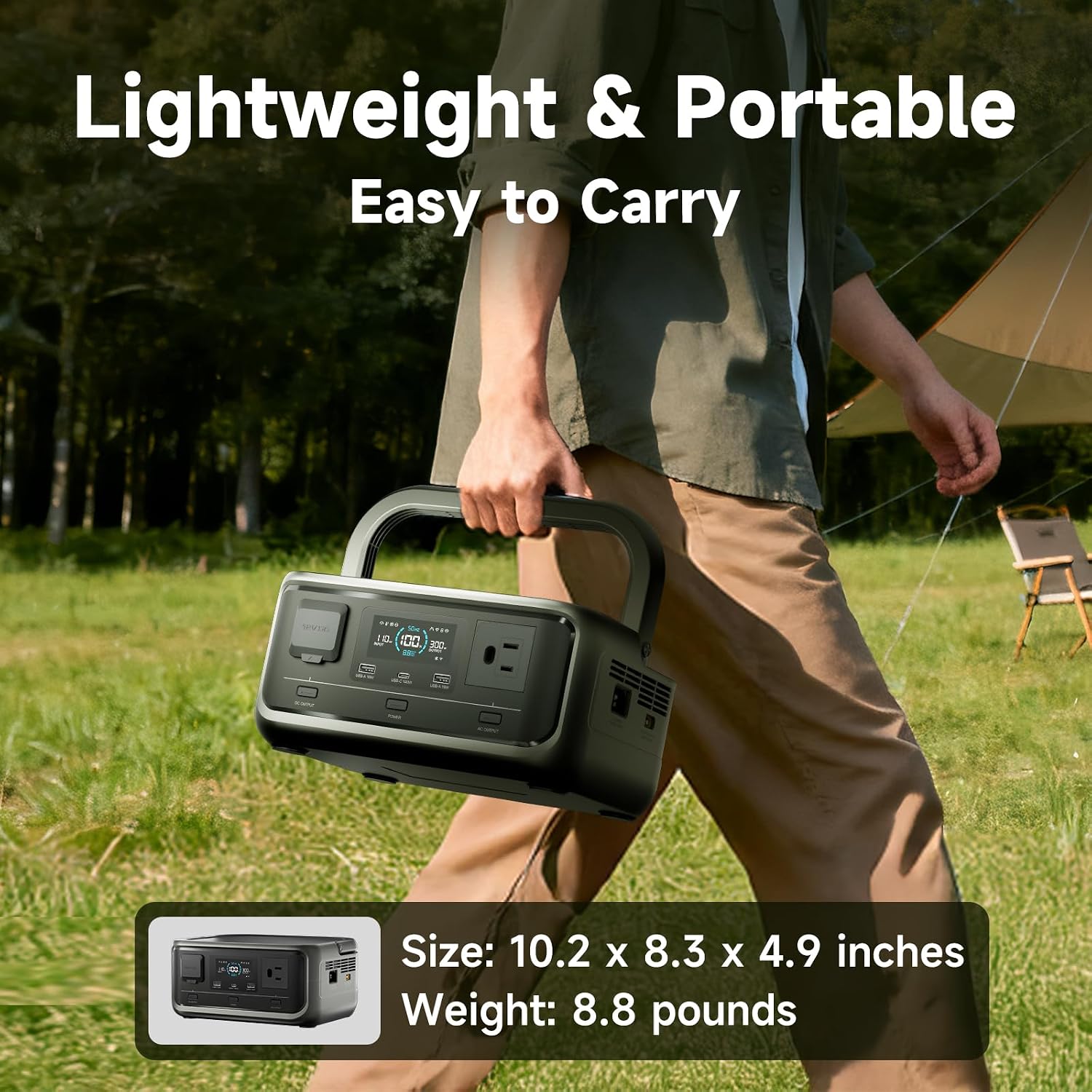 ALLPOWERS VOLIX P300 Portable Solar Generator: 300W (600W Peak)/256Wh,LiFePO4 Battery,UPS<20ms,Fast Charge to 80% in 1h Includes SOLAX SE100 100W Folding Solar Panel for Home,Emergencies&Outdoor Use